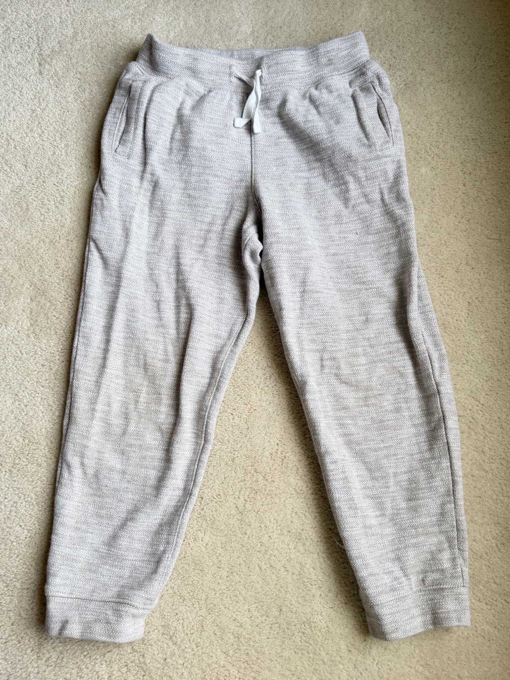 Janie and Jack Joggers Brown White Herringbone Boys Size 6